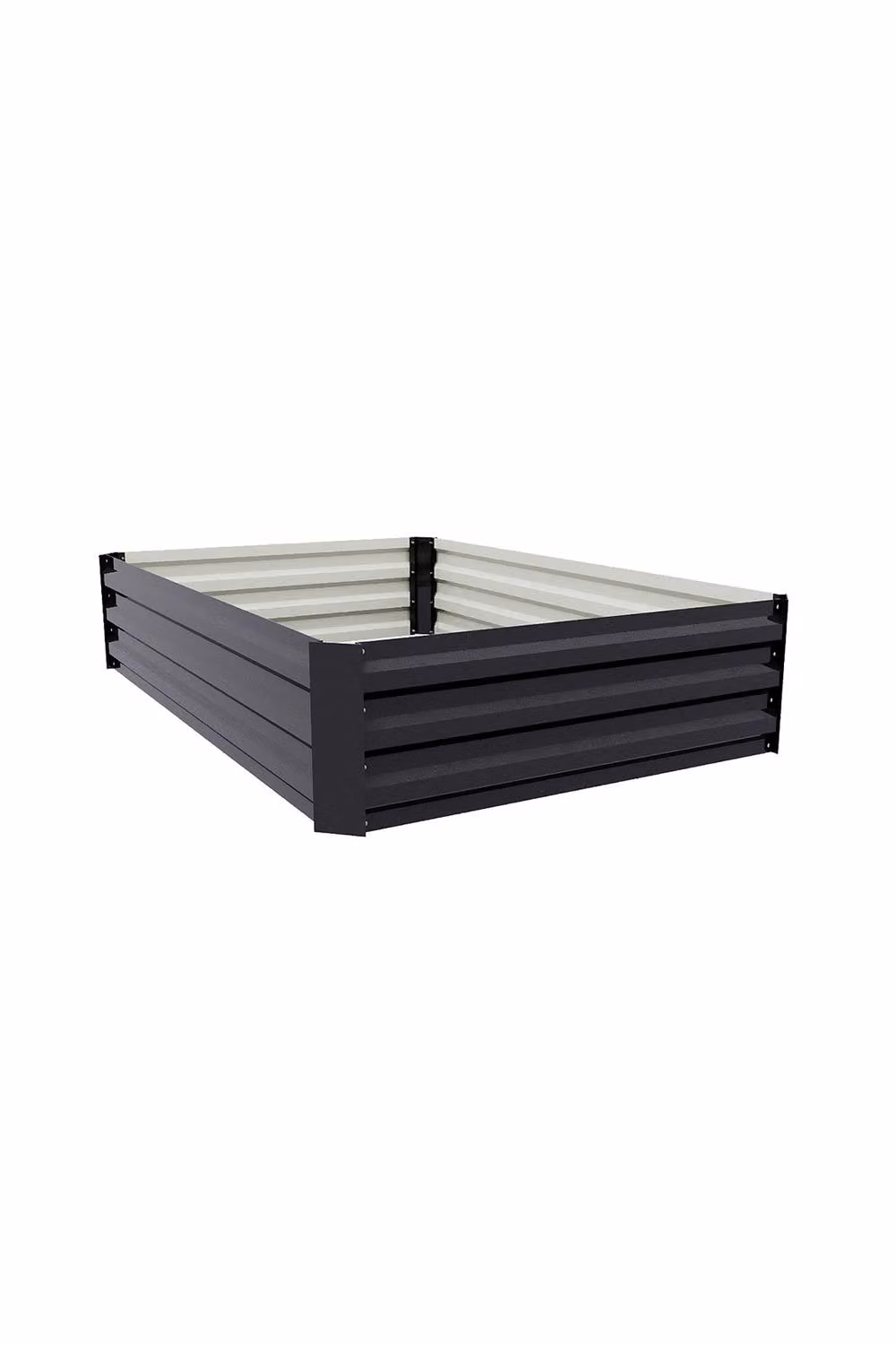 Garden Sanctuary Black Galvanised Steel Raised Garden Bed W: 90 cm, D: 30 cm, H: 90 cm – 6