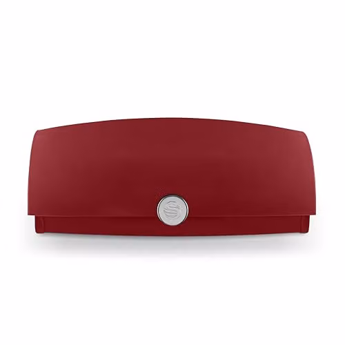 Swan Townhouse Ventilated Roll Front Bread Bin, Red, 14 Litre – 1