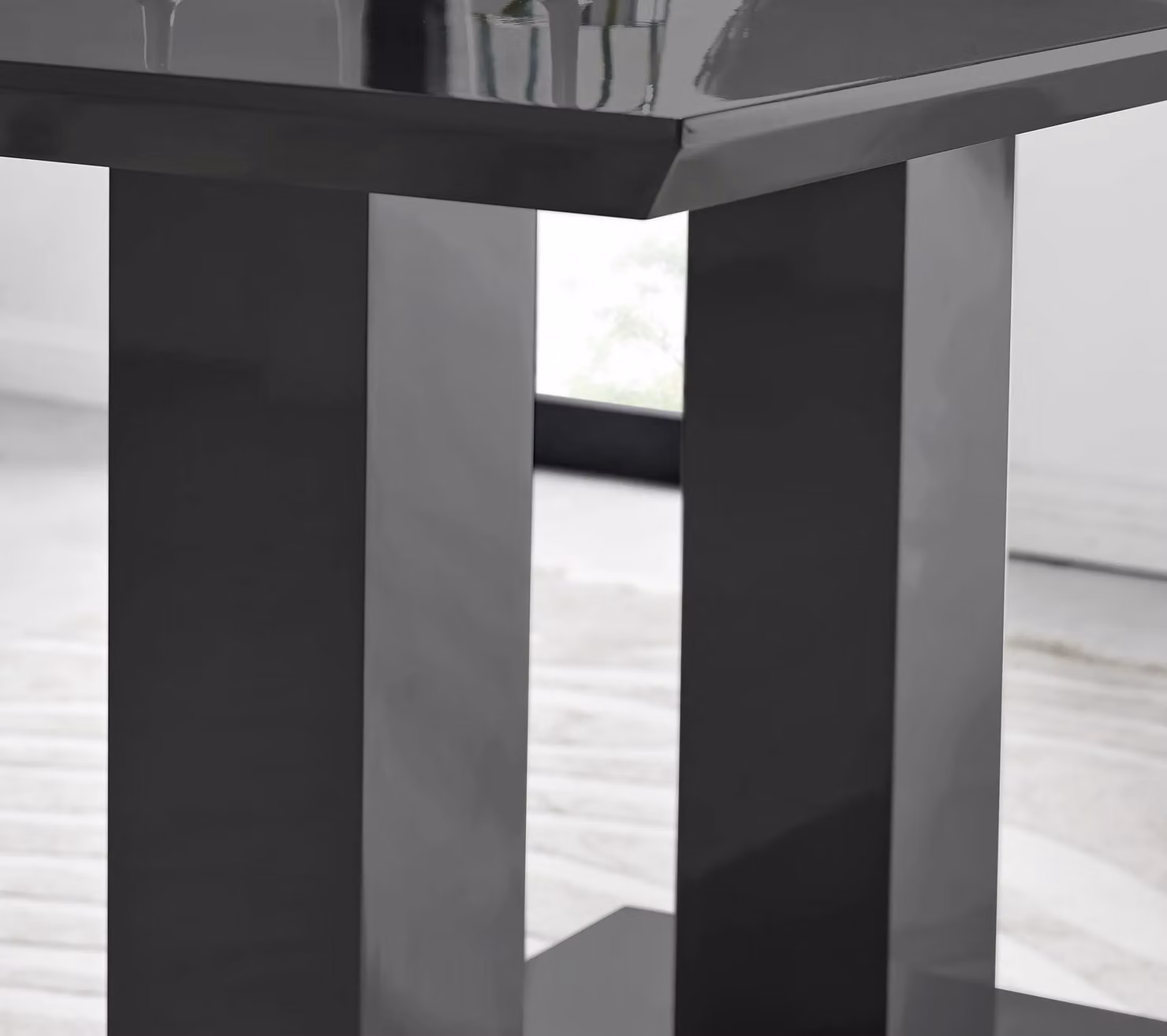 FurnitureboxUK Imperia Modern High Gloss Rectangular 6-Seater Dining Table in Black, W: 150 cm – 4