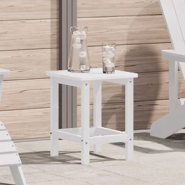 Berkfield Home Adirondack Side Table in White, W/D/H: 38 x 38 x 45 cm – 1