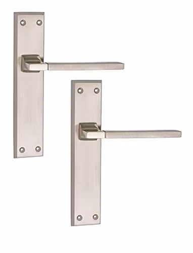 Golden Grace Aztec Lever Latch Handles Duo Polished and Satin Gold and Silver Metal Set, W: 200 mm, H: 42 mm
