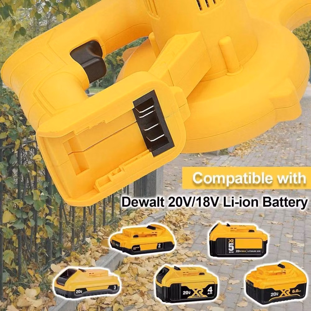 VOGREX Cordless Rechargeable Leaf Blower and Vacuum Compatible with Dewalt, Yellow – 3