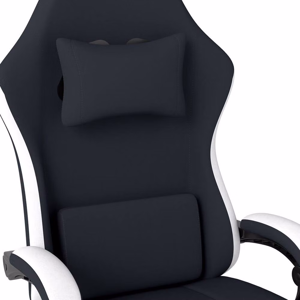 Levede Black Fabric Gaming Recliner Chair with Adjustable Height and 360 Degree Swivel – 6