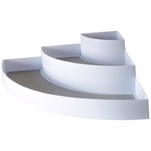 mysmartbuy 3 Tier Freestanding Corner Shelf Organiser, White, H 10 x W 43 x D 31 cm – 1