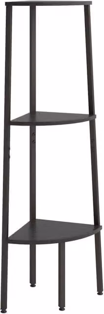 Berkfield Home 3-Tier Modern Corner Shelf in Black, W/D/H: 45.5 x 31.5 x 120 cm