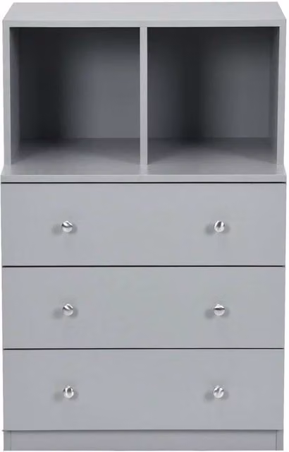 KORVIXA 3-Drawer Chest Grey Storage Cabinet Dresser – 1