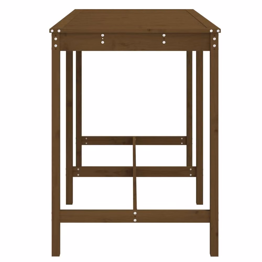 Berkfield Home Rustic Rectangular Garden Table in Brown Solid Pine, W/D/H: 159.5 x 82.5 x 110 cm – 4