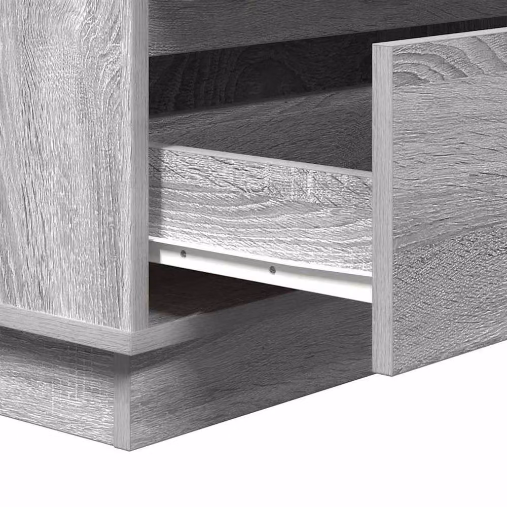 Berkfield Home Modern Bedside Cabinet with Integrated LED Lighting, Grey Sonoma, W/D/H: 34.5 x 34.5 x 75 cm – 3