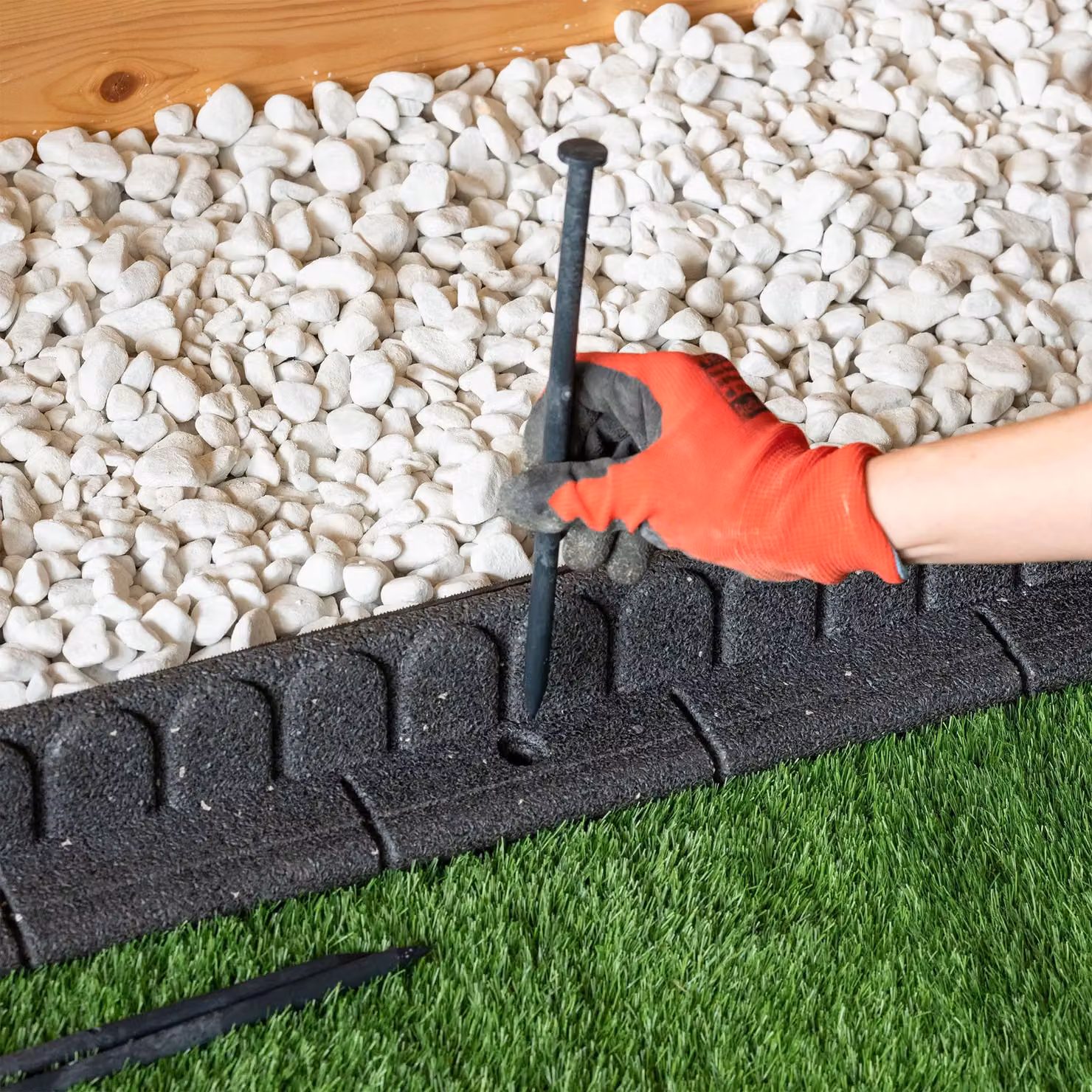 Nicoman Flexible Rubber Garden Edging Border, Grey, 24 Pack – 4