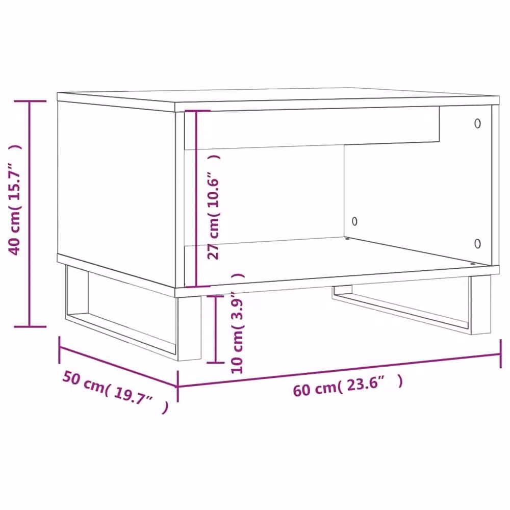 Berkfield Home Decorative Coffee Table in Smoked Oak Brown, W/D/H: 60 x 50 x 40 cm – 6