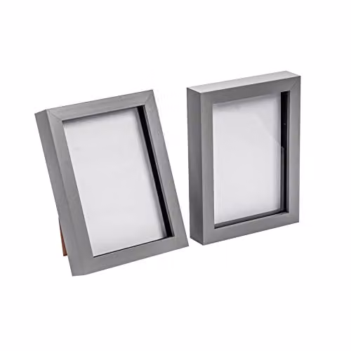 Nicola Spring Rectangular Single Photo Frame in Grey and Black, W/D/H: 20.0 x 15.0 x 3.5 cm – 1