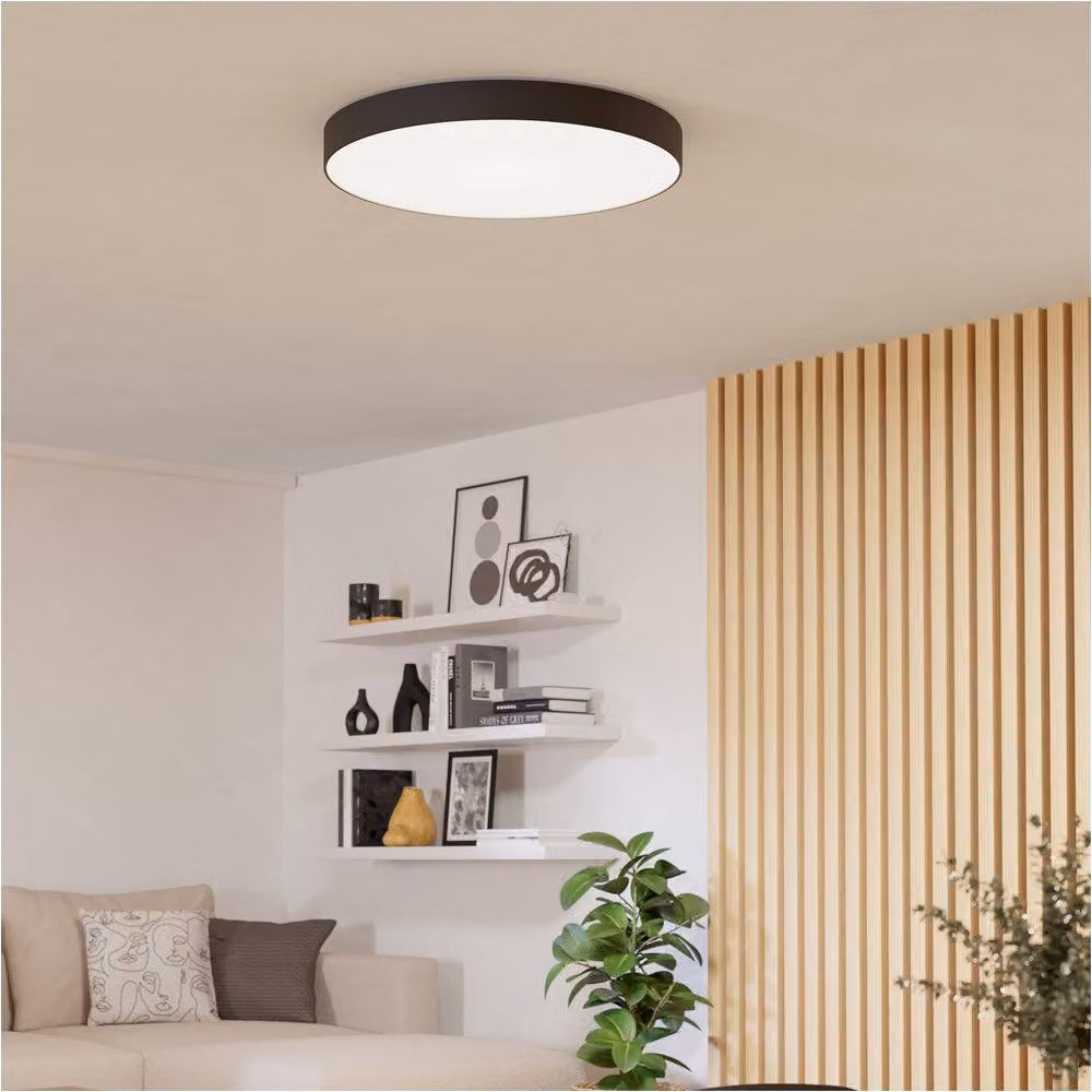 Loops Modern Black LED Ceiling Light with Included Bulb – 3