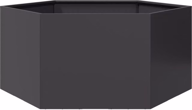 Berkfield Black Hexagon Steel Garden Planter W: 104 cm, D: 90 cm, H: 45 cm – 1