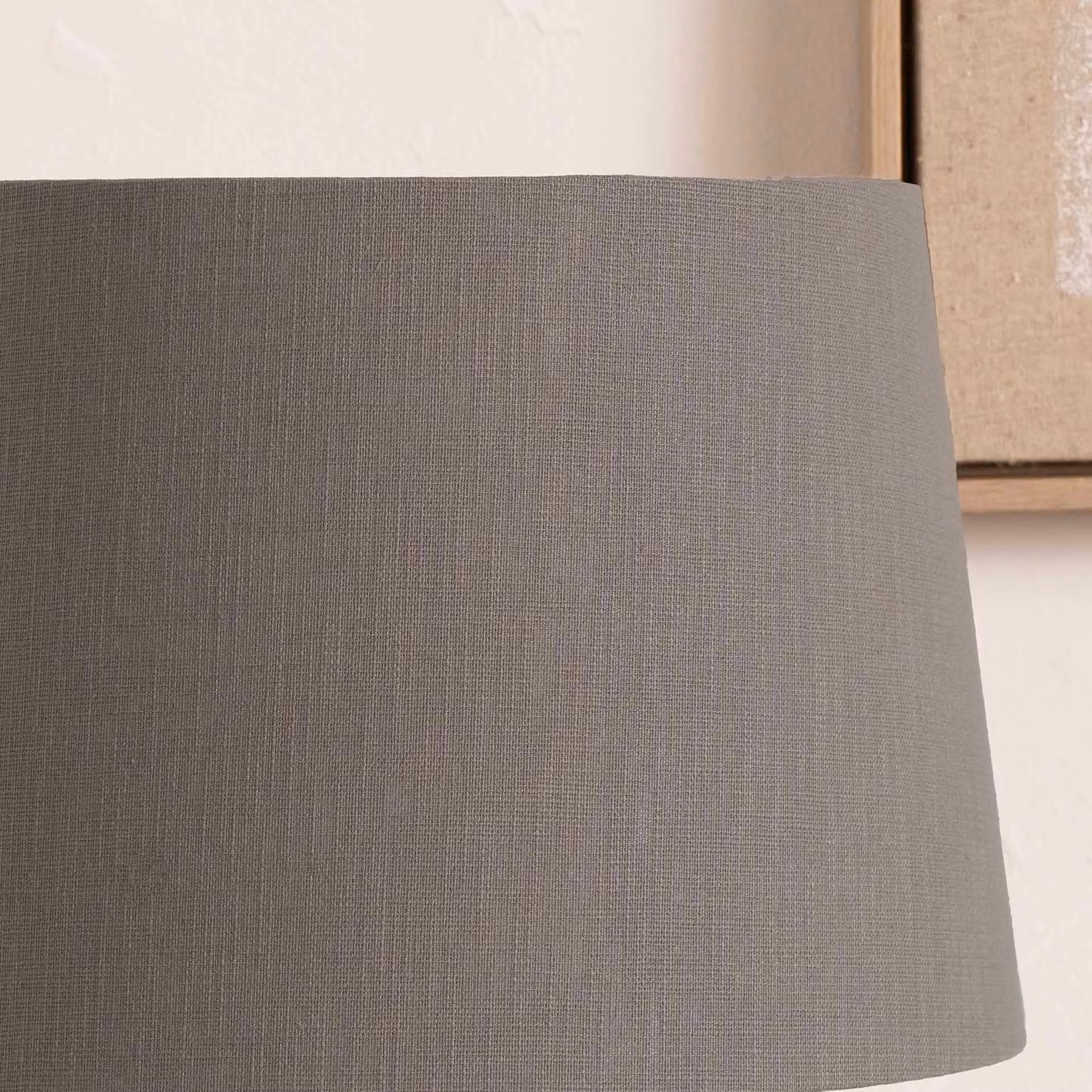 Ruma Dark Grey Self Lined Linen Tapered Cylinder Lampshade for Table and Floor Lamps, Diameter: 35.56 cm – 2