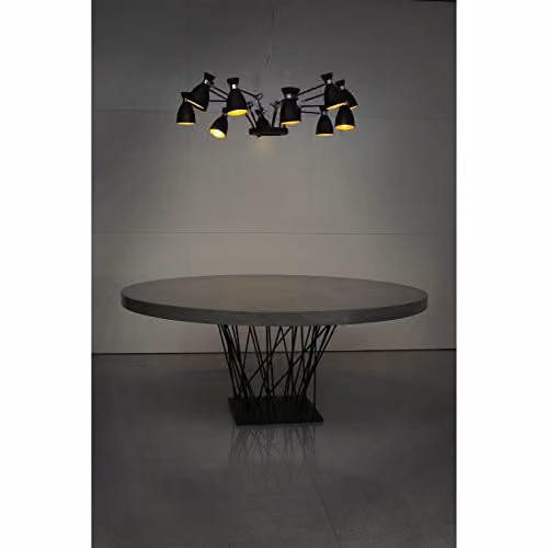 FARO BARCELONA Retro Metal Cone Suspended Lamp in Black and Gold/Brass with E14 Bulb Compatibility – 3