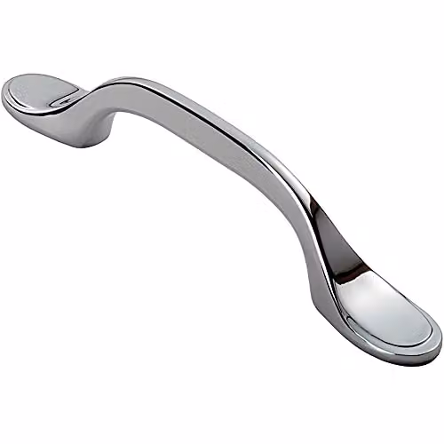 Loops Shaker Style Cabinet Pull Handle, 128mm, Polished Chrome, 76mm Fixing Centres