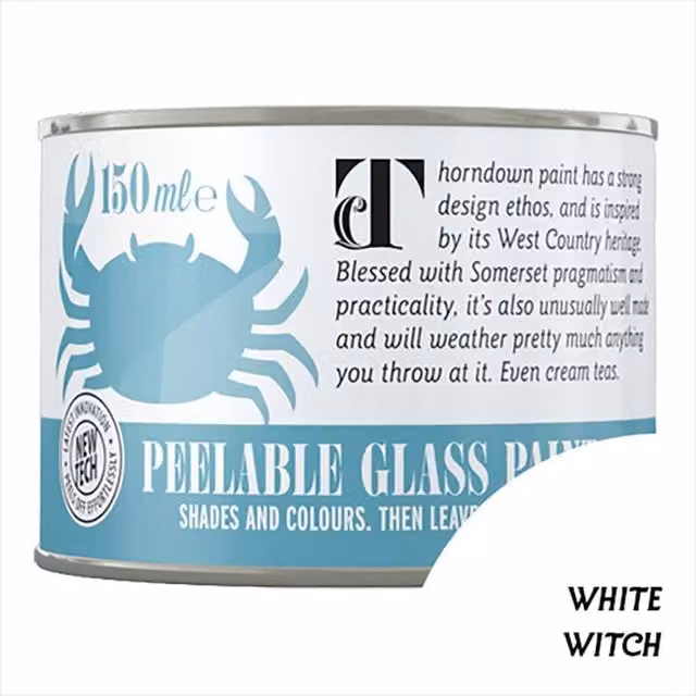Thorndown White Witch Peelable Glass Paint in Satin Neutral White and Yellow, 7.5 cm