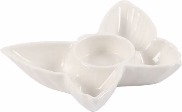 KDMK White Organic Ceramic Tealight Candle Holder for Tabletop Decor