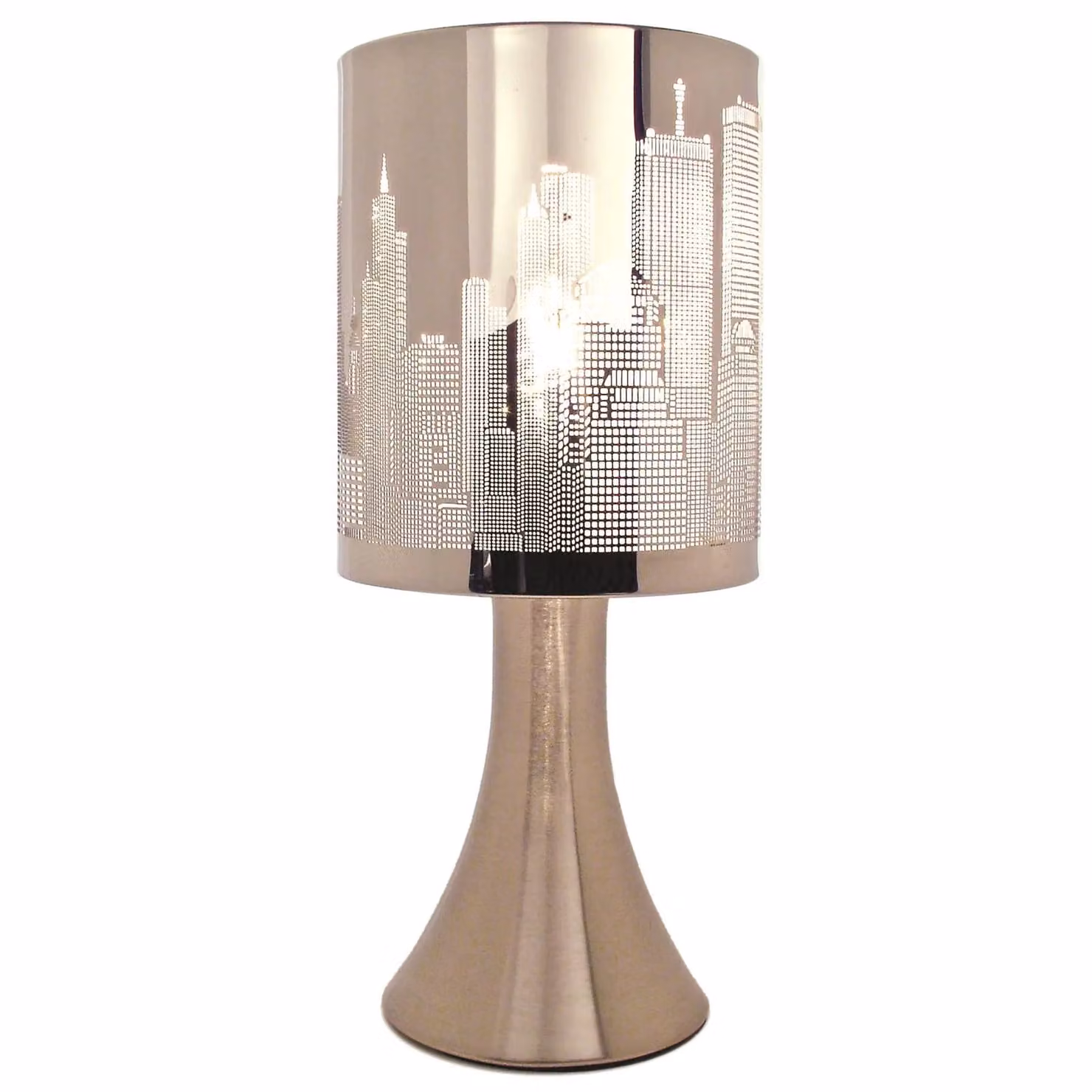 mysmartbuy Skyline Touch Operated Dimmable Tabletop Lamp in Silver Chrome Finish, H25.5 x W12 cm – 2