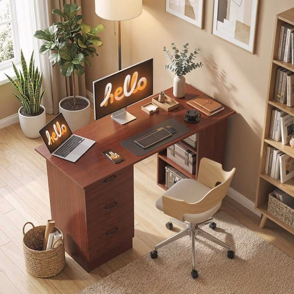 Wyld Haus Mimi Modern Writing Desk in Brown, W: 120 cm, H: 72 cm – 8