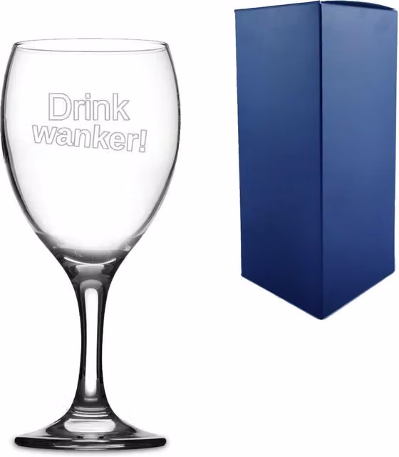 Uniqueful Personalised Funny Novelty Wine Glass in Clear, 100ml
