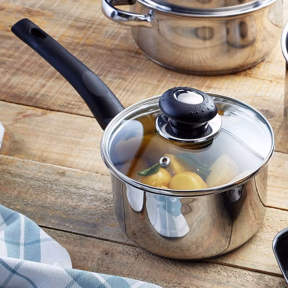 Judge Essentials 16 cm Saucepan with Glass Lid, Silver, 1.0 l – 2
