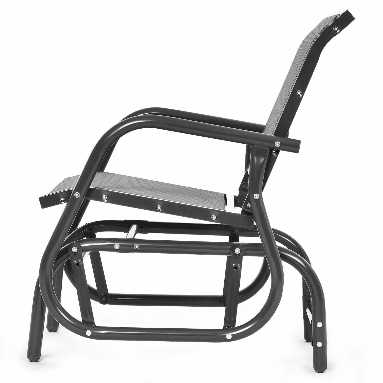 Costway Grey Metal Garden Glider Chair and Outdoor Rocking Armchair – 5