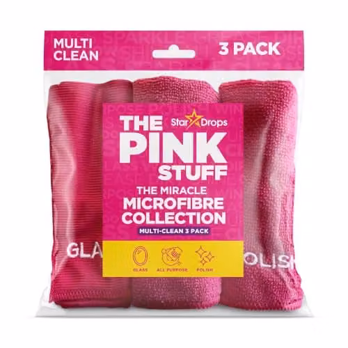 The Pink Stuff Miracle Microfibre Cloth Collection, 3 Pack, Pink – 2