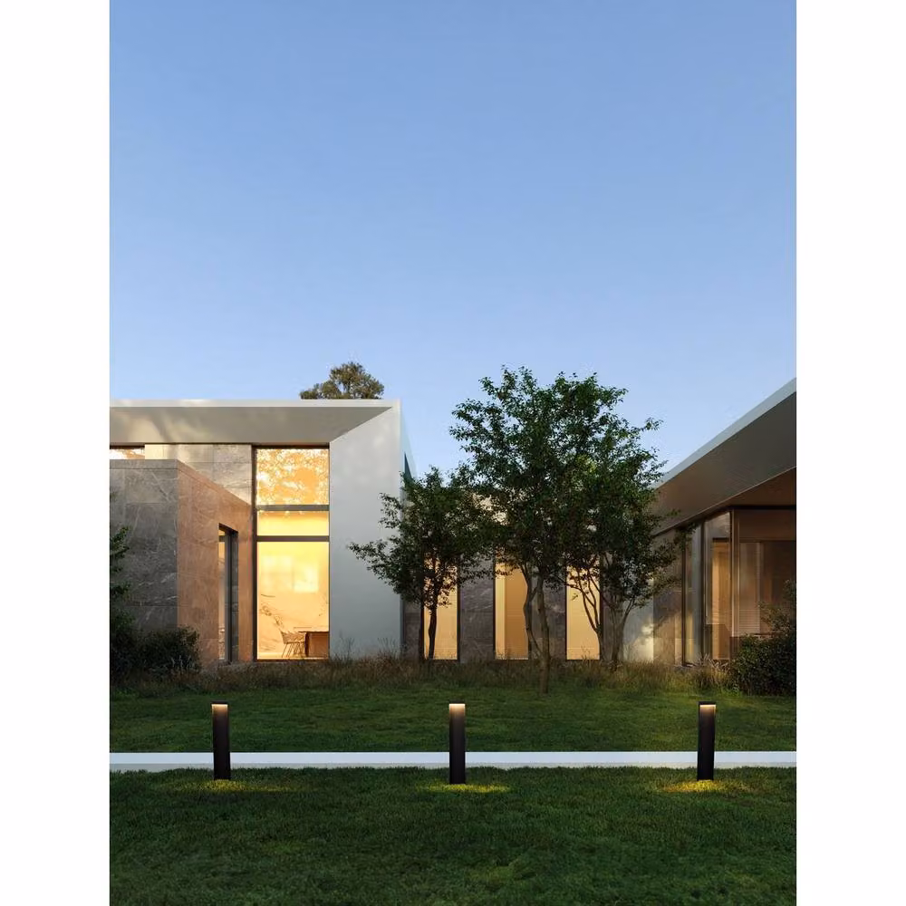 Netlighting Alley Outdoor LED Bollard in Dark Anthracite Grey, 8W, 365lm, IP65, 3000K Warm White – 2