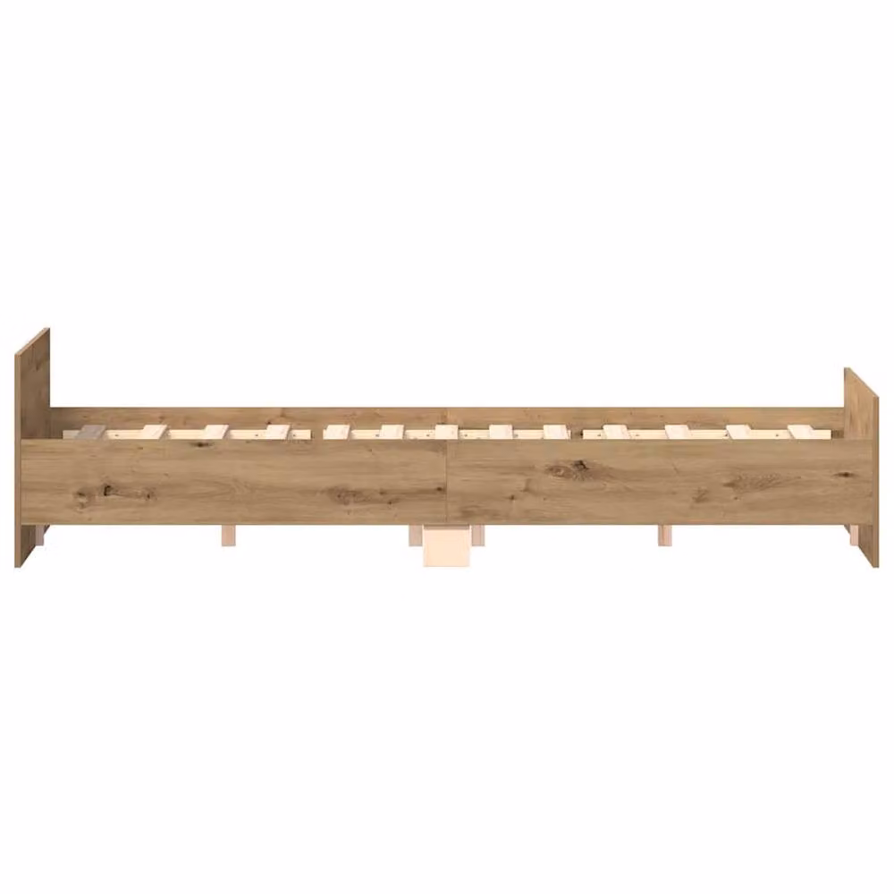 Berkfield Home Artisan Oak Bed Frame in Brown, Engineered Wood, W/D/H: 140 x 200 cm – 2