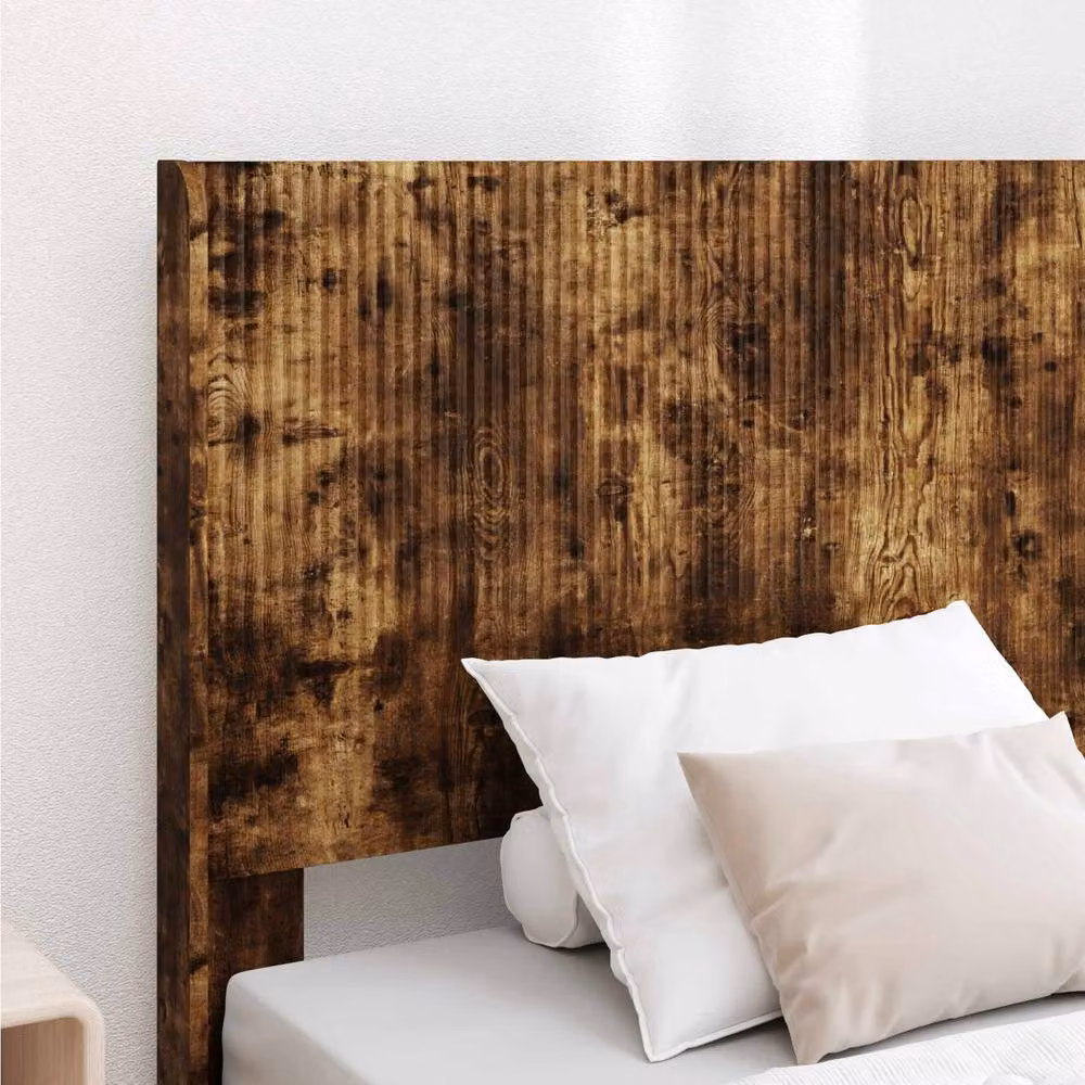 Berkfield Home Modern Bed Frame with Headboard and Lift Up Storage in Smoked Oak Brown, W/D/H: 100 x 200 cm – 3