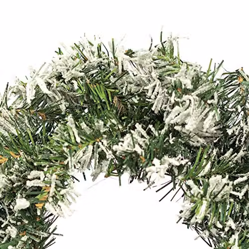Pelle & Sol Realistic Snow-Tipped Christmas Wreath in Green and White, Diameter: 45 cm – 5