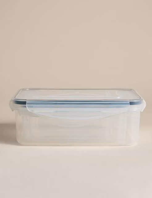 M&S Set of 3 Black and Transparent Plastic Food Storage Containers with Snap Lids