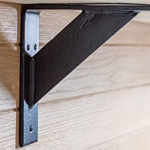 Hammer and Tongs Gallows Style Scaffold Iron Shelf Brackets, Black, Pack of 2 – 5