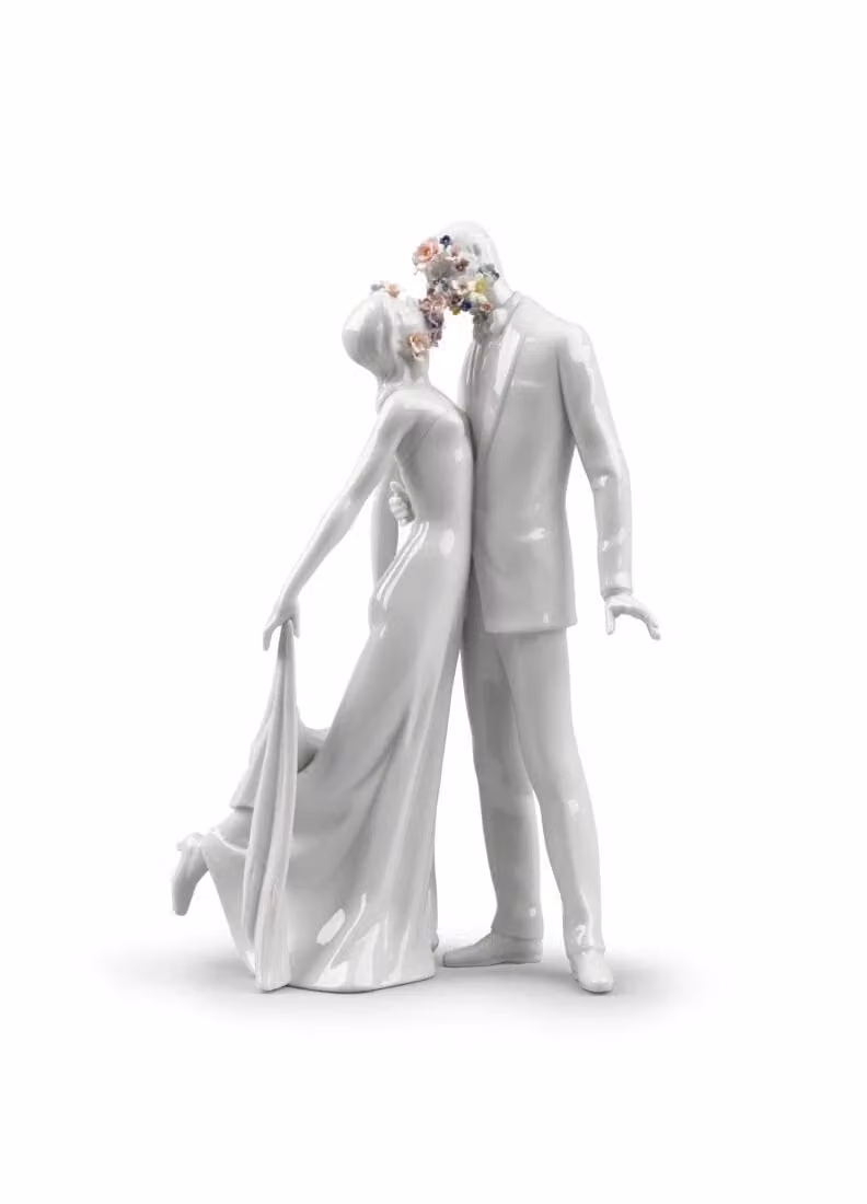 Lladró Love I Blossoms White Porcelain Abstract Floral Sculpture