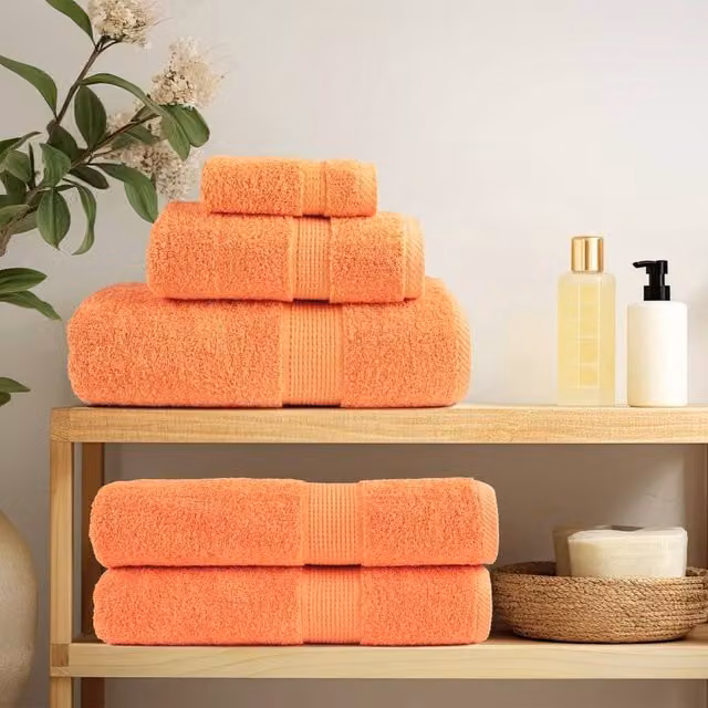 Berkfield Home SOLUND Premium Cotton Terry Guest Towels, Orange, 10 Pack, W: 30 cm, H: 50 cm, 600 gsm