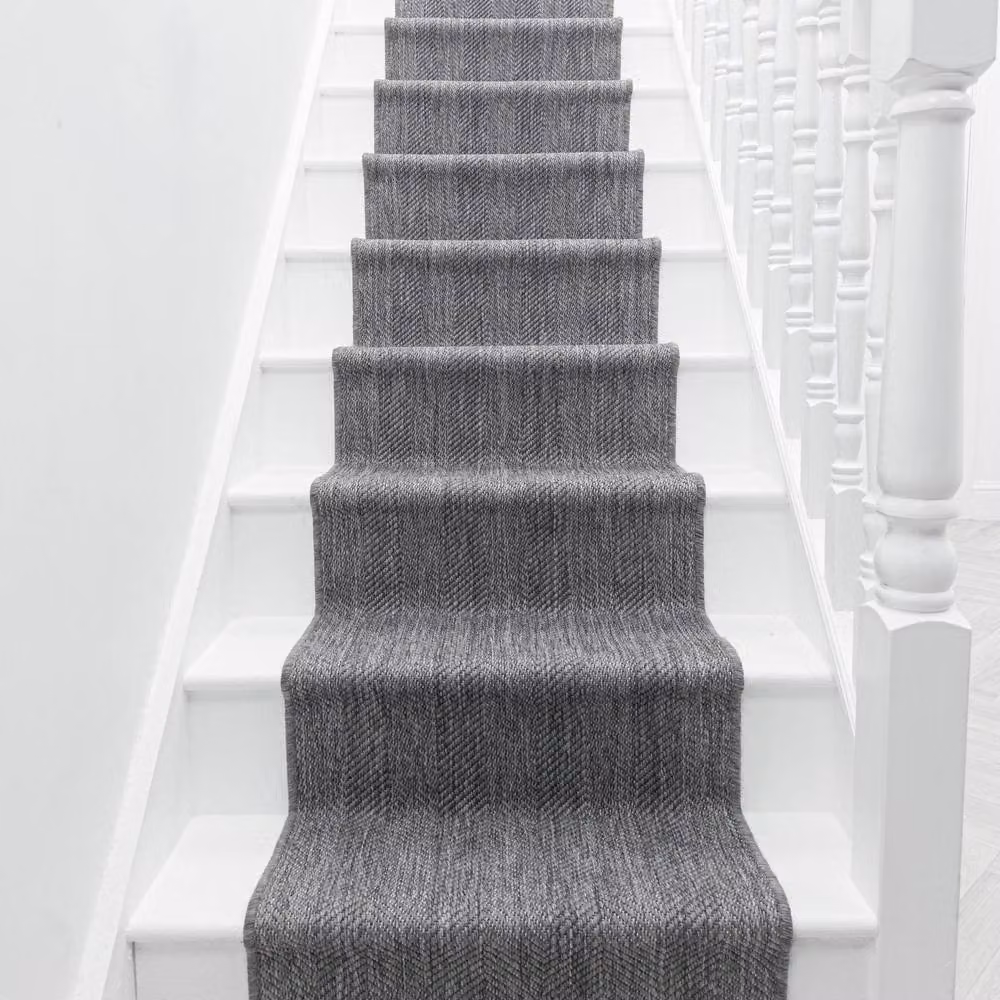 runrug Stripes Reversible and Durable Stair Runner Carpet in Grey, W: 60 cm x L: 570 cm – 4