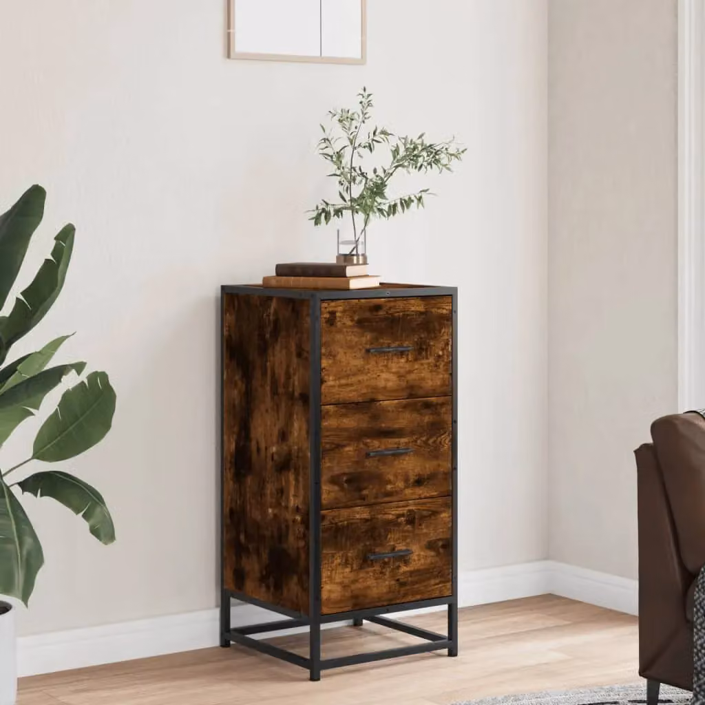 Berkfield Home Smoked Oak Sideboard in Brown, W/D/H: 35.5 x 35 x 76 cm – 3
