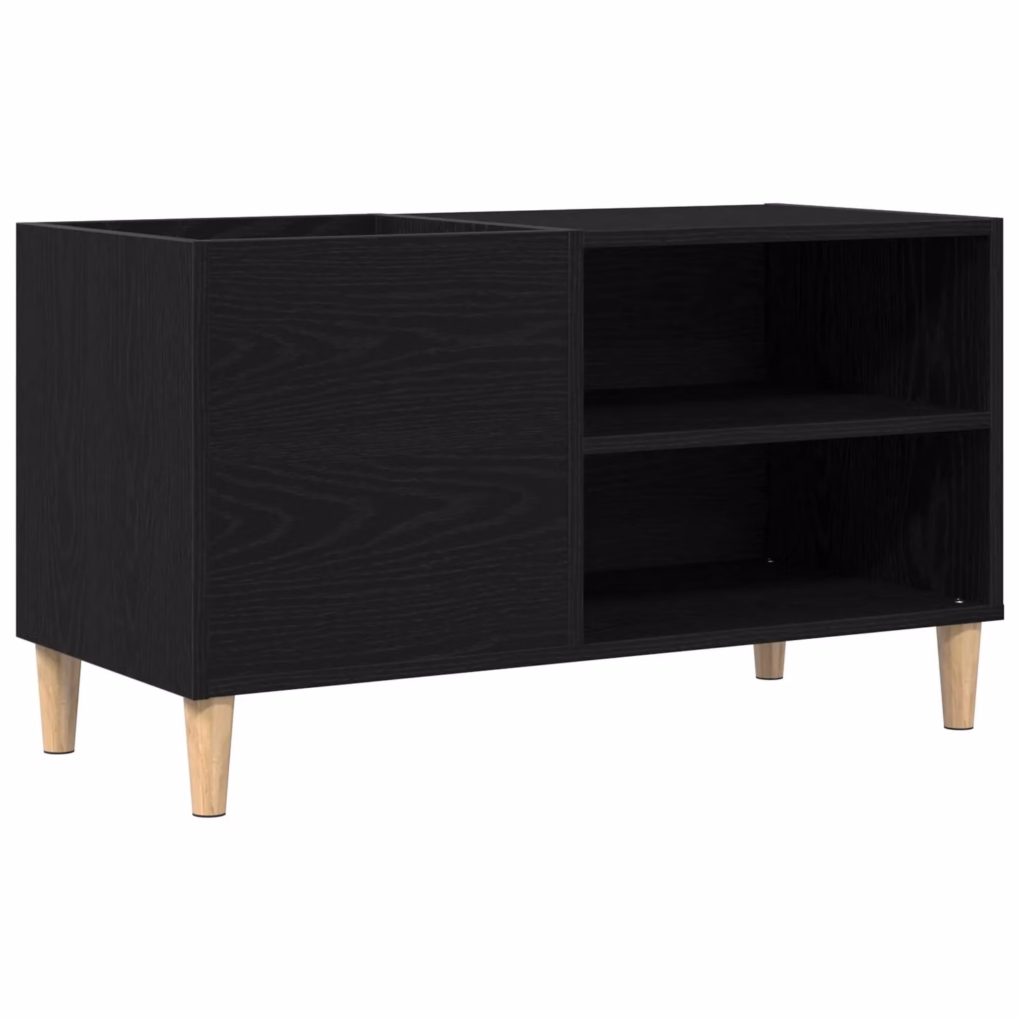 Berkfield Home Record Cabinet in Black Oak, W/D/H: 84.5 x 38 x 48 cm – 2
