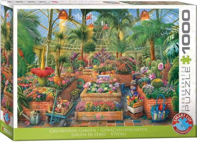 Greenhouse Garden Nature Themed 1000 Piece Jigsaw Puzzle in Yellow and Multicolour