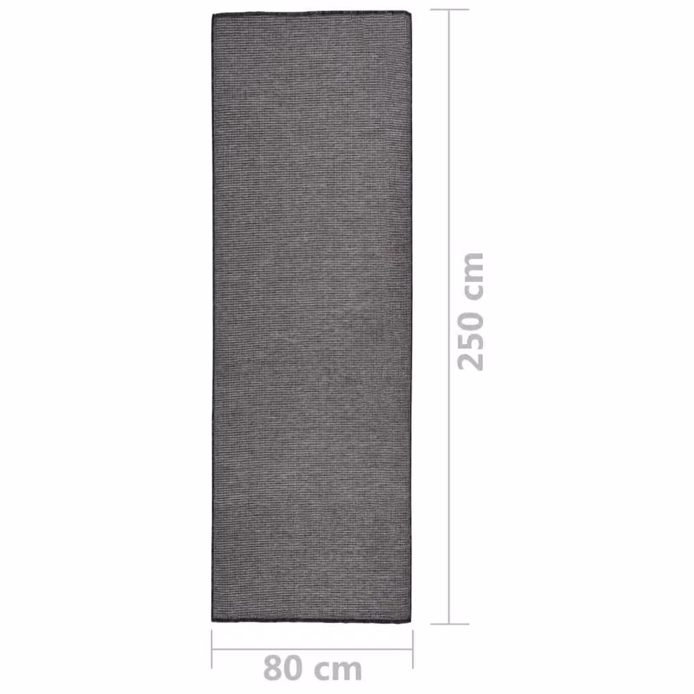 Berkfield Home Grey Outdoor Flatweave Round Rug, W: 80 cm, L: 250 cm – 2