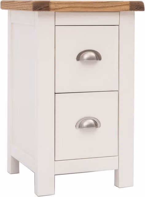 Cabinet Bits Lovere 2 Drawer Petite Bedside Cabinet in Off-White Lacquered Wood