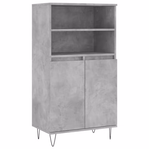 vidaXL Industrial Highboard in Grey with Hinged Doors and Internal Shelves, W/D/H: 60 x 36 x 110 cm – 1
