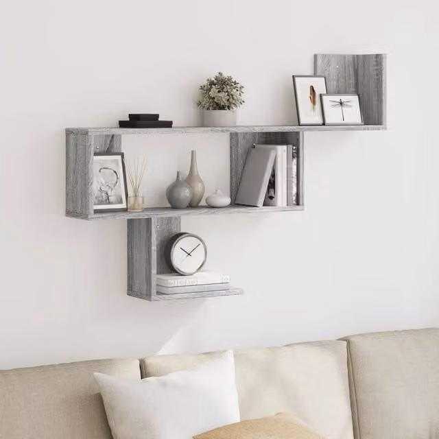 Berkfield Home Wall Shelf in Grey Sonoma, W/D/H: 100 x 15 x 70 cm – 1