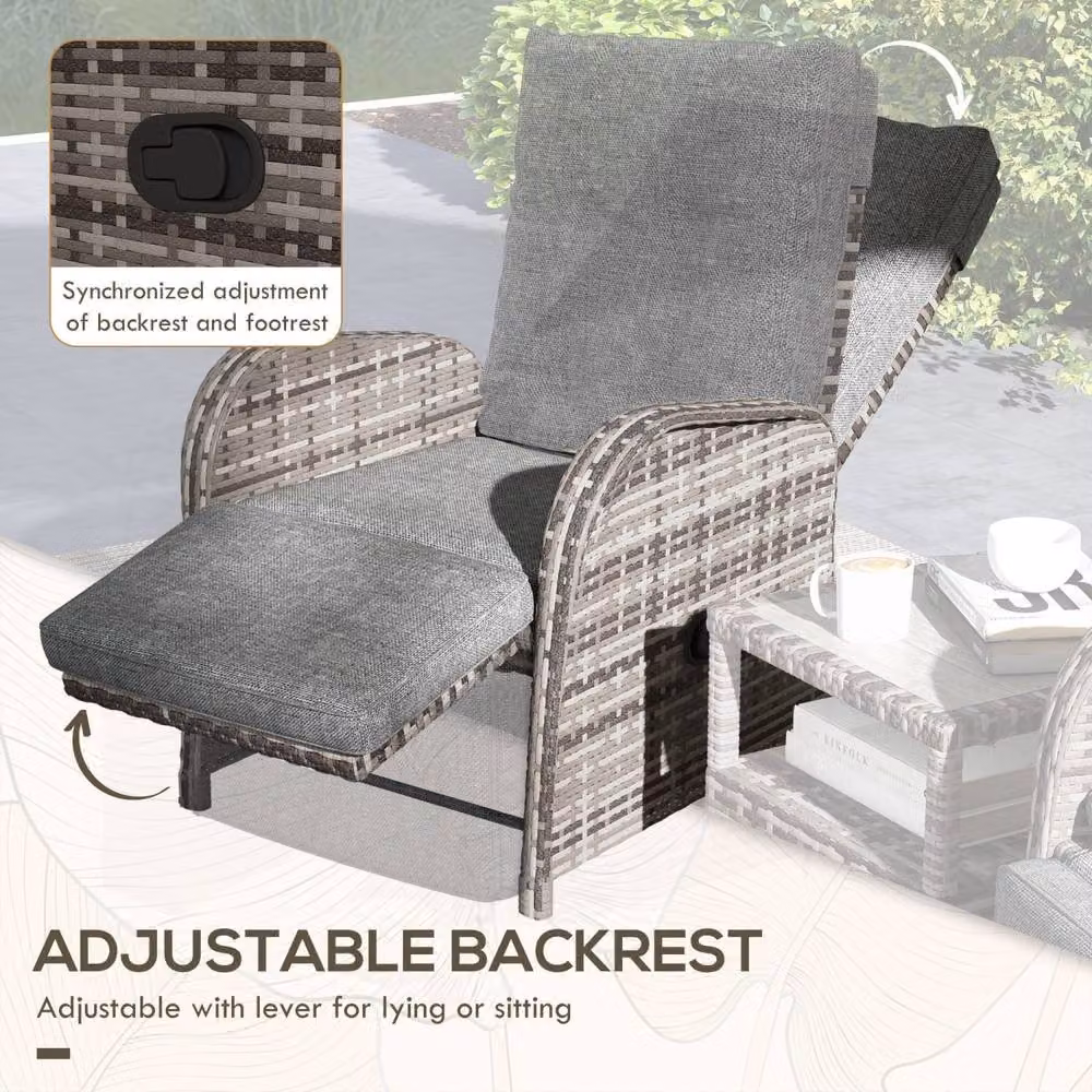 Wyld Haus Elcoto 2 Seater Rattan Lounge Set with Coffee Table in Brown and Grey – 4