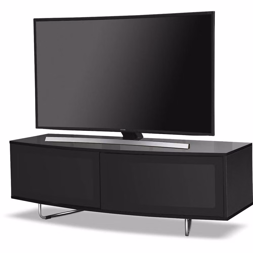 Centurion Supports Caru D-Shape TV Cabinet in Black, W/D/H: 120 x 39 x 43 cm – 2