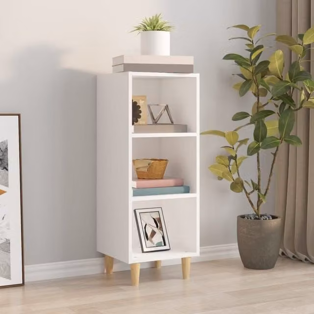 Berkfield Home White Scandinavian Sideboard in Engineered Wood, W/D/H: 34.5 x 32.5 x 90 cm – 1