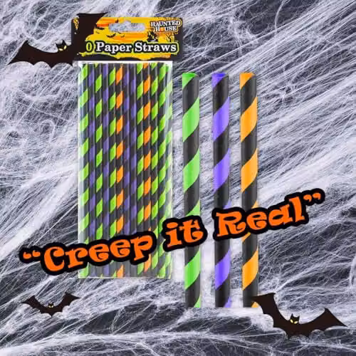 VFM e-Store Halloween Trick or Treat Paper Straws, Multicolour, Pack of 50 – 6