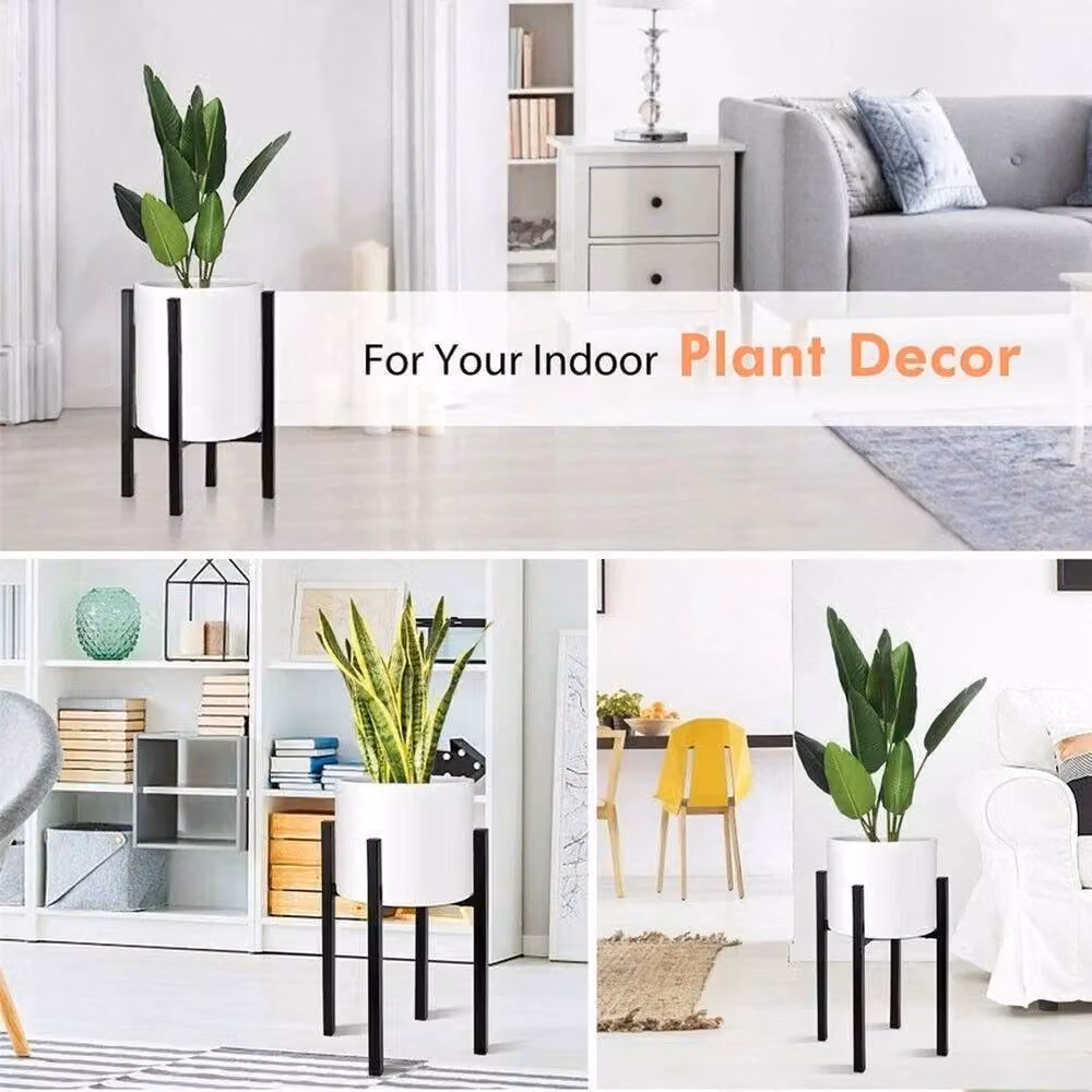 Havendro Adjustable Mid-Century Metal Plant Stand in Black – 3