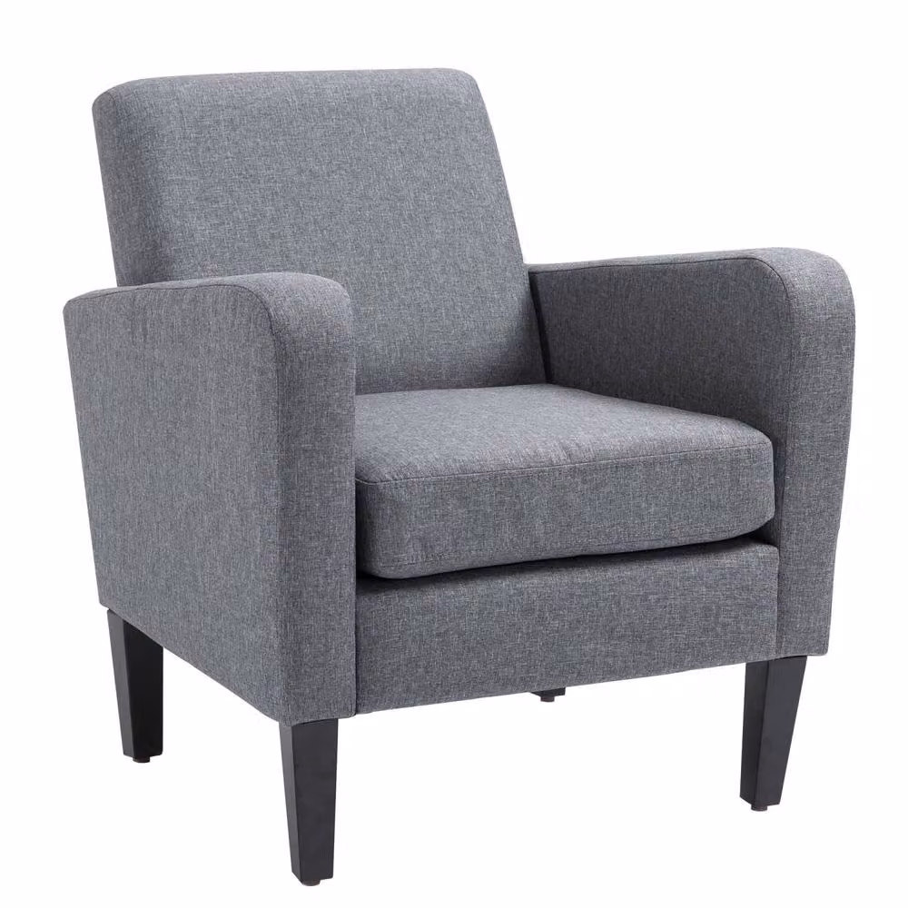 Wyld Haus Notayo Grey Fabric Accent Armchair with Black Legs – 2